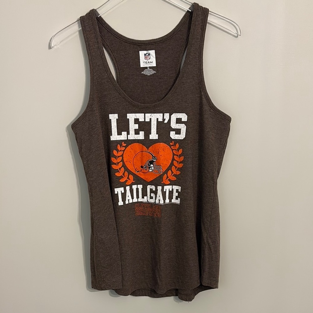 Brown Let's Tailgate Tank Top Size Large
